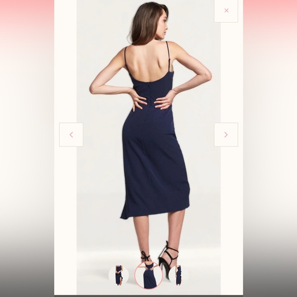 Bardot Rona midi dress in navy size large - Picture 2 of 12
